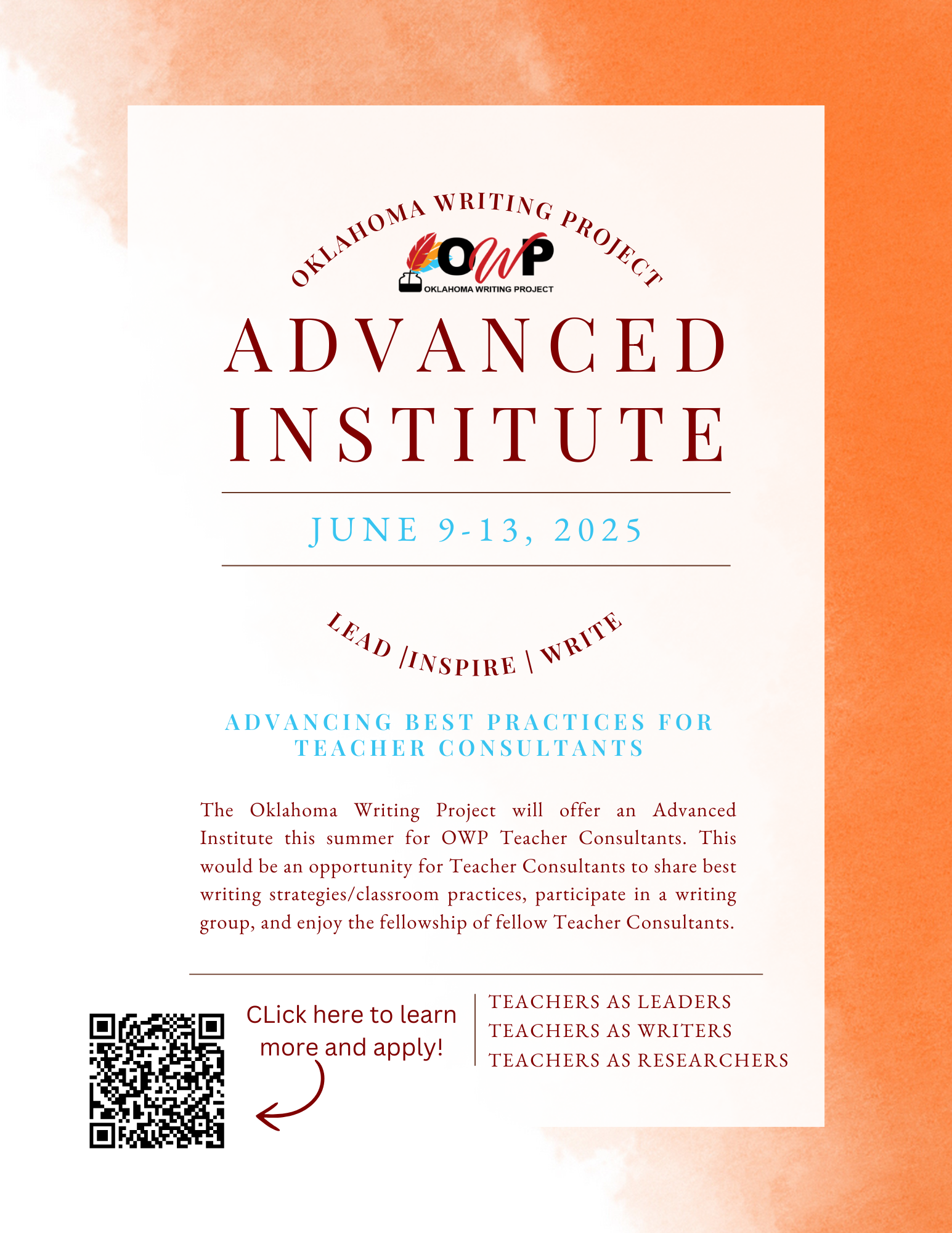 Advanced Institute Flyer
